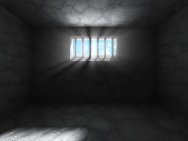 prison cell concrete dark room  clipart