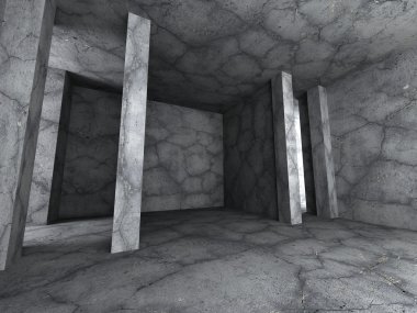 Soyut boş karanlık beton Oda