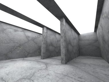 Karanlık beton duvarlar Oda 