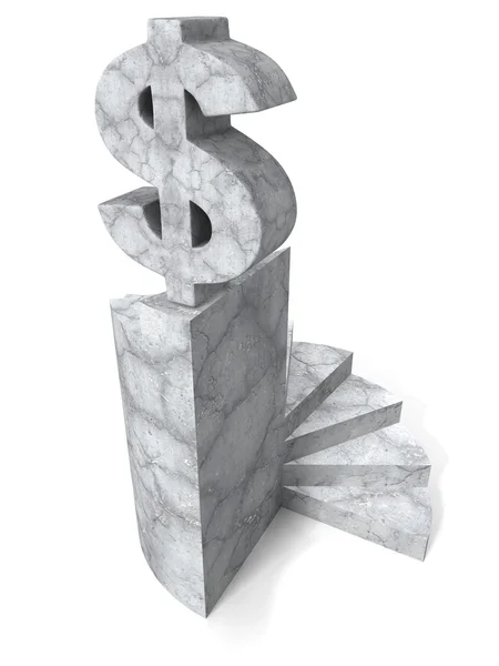 Stein Beton Dollar-Symbol — Stockfoto