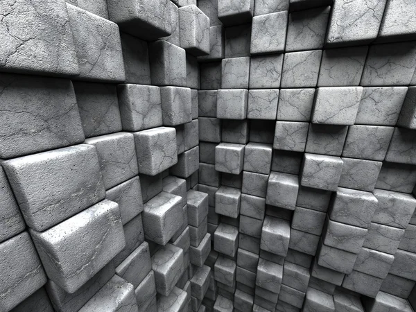 Concrete cubes chaotic background