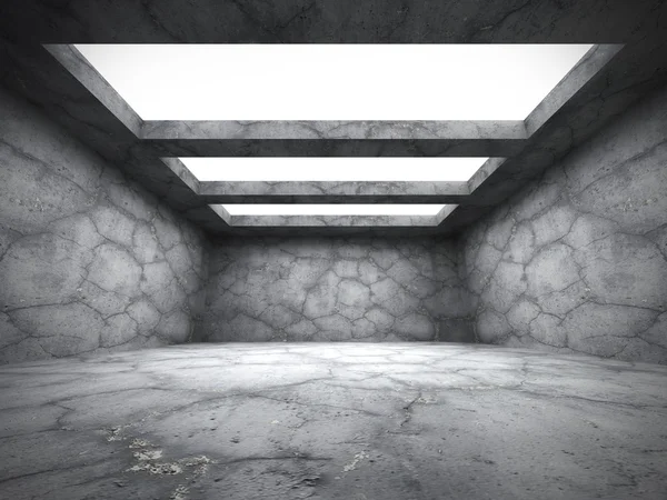 Бетонная пустая темная комната — стоковое фото