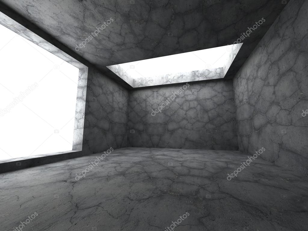 Dark empty concrete room