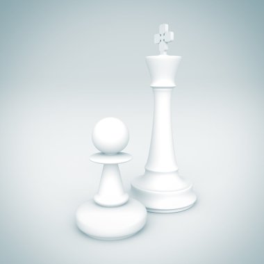 Beyaz satranç Kral ve piyon