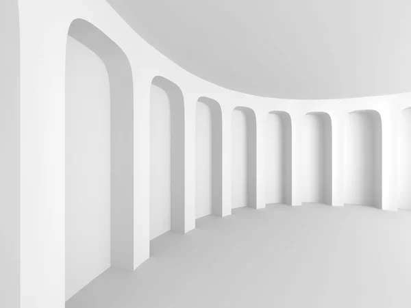 Nowoczesna architektura biały kolumna wnętrze — Zdjęcie stockowe