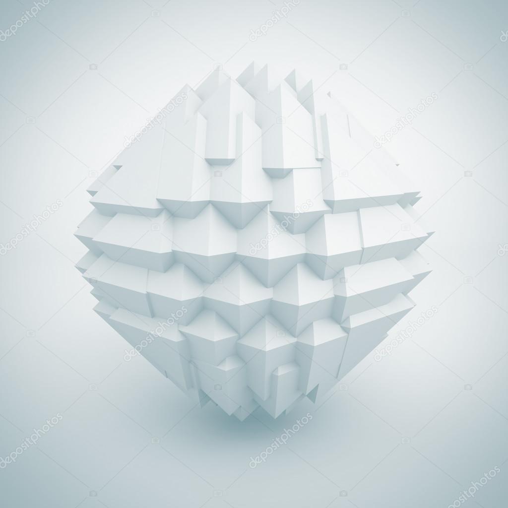 Abstract White Geometric Poligon Object