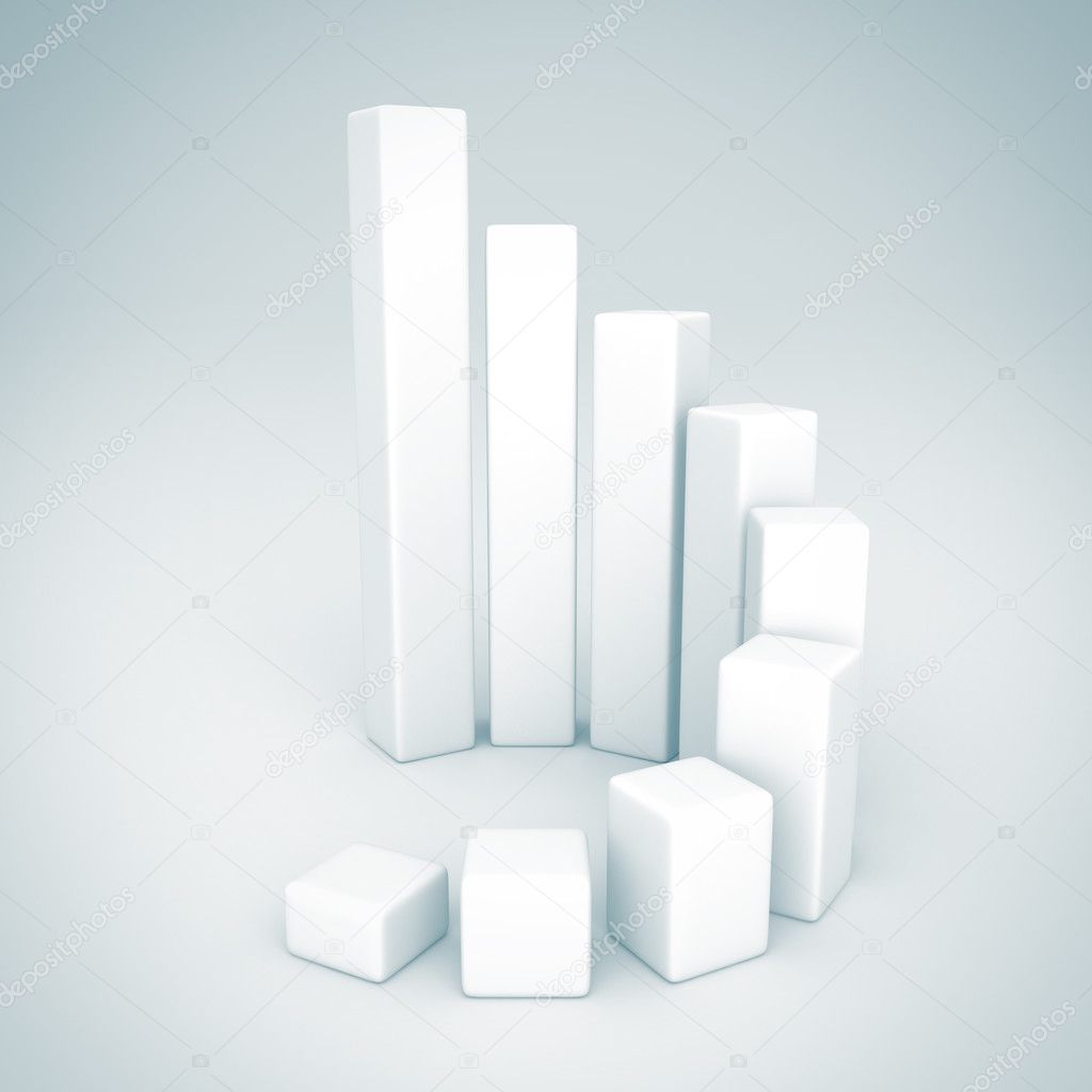 White Business bar chart graph 