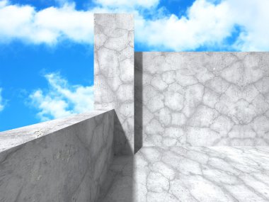 Beton İnşaat kullan mimari ve bulutlu gökyüzü 