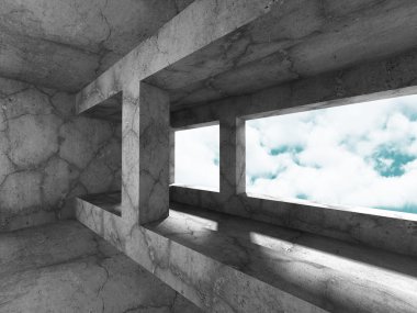 Beton İnşaat kullan mimari ve bulutlu gökyüzü 