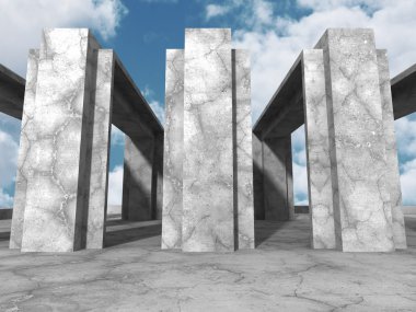 Beton İnşaat kullan mimari ve bulutlu gökyüzü 