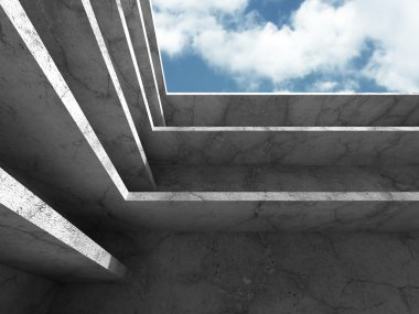 Beton İnşaat kullan mimari ve bulutlu gökyüzü 