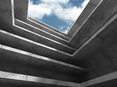 Beton İnşaat kullan mimari ve bulutlu gökyüzü 