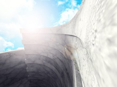Beton İnşaat kullan mimari ve bulutlu gökyüzü 
