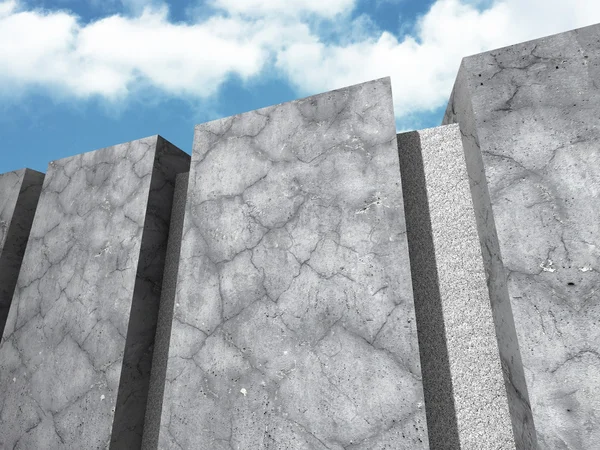 Concrete architecture with cloudy sky — Stock Photo, Image