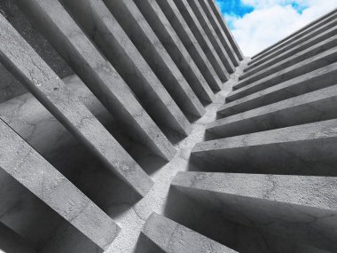 Beton İnşaat kullan mimari ve bulutlu gökyüzü 