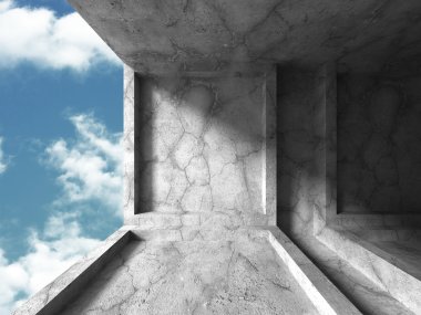Beton İnşaat kullan mimari ve bulutlu gökyüzü 