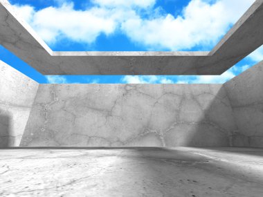 Yatay eleman ve gökyüzü ile Beton İnşaat 