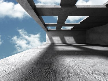Beton İnşaat kullan mimari ve bulutlu gökyüzü 