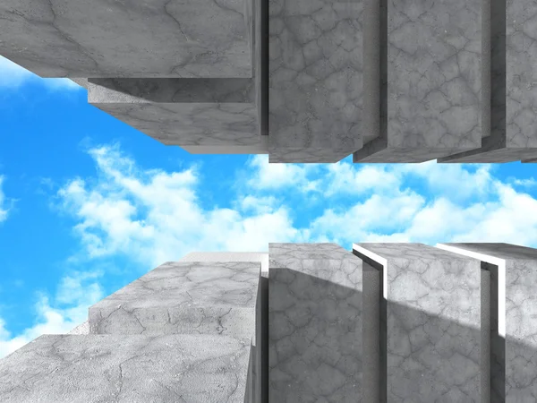 Beton İnşaat kullan mimari ve bulutlu gökyüzü