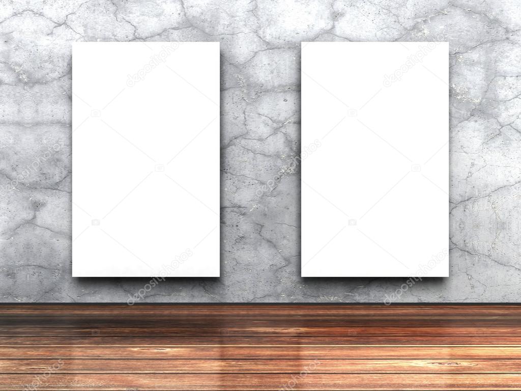 two white blank posters