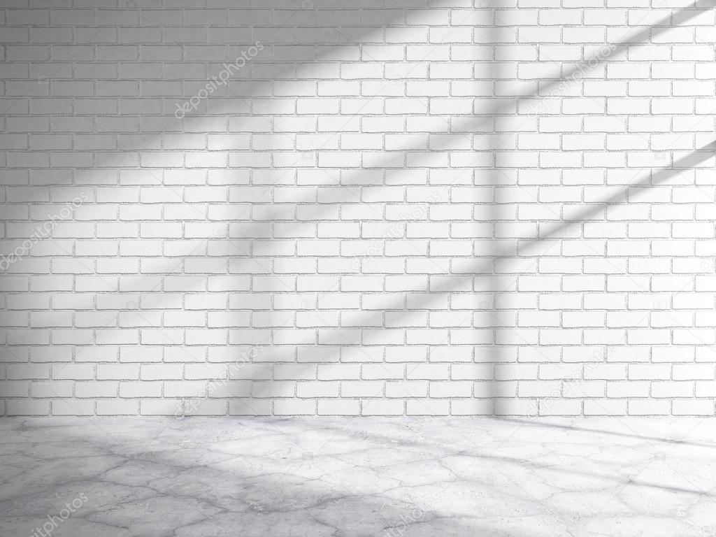 White brick wall room