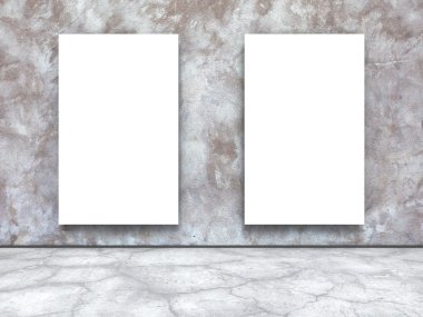 Beton duvar iki boş afiş