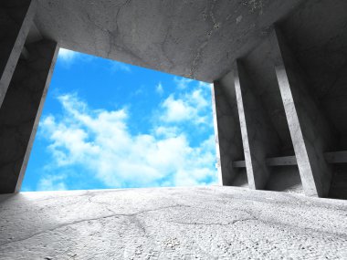 Beton İnşaat kullan mimari ve bulutlu gökyüzü 