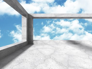 Beton İnşaat kullan mimari ve bulutlu gökyüzü 