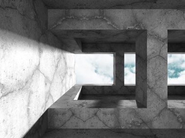 Beton İnşaat kullan mimari ve bulutlu gökyüzü 