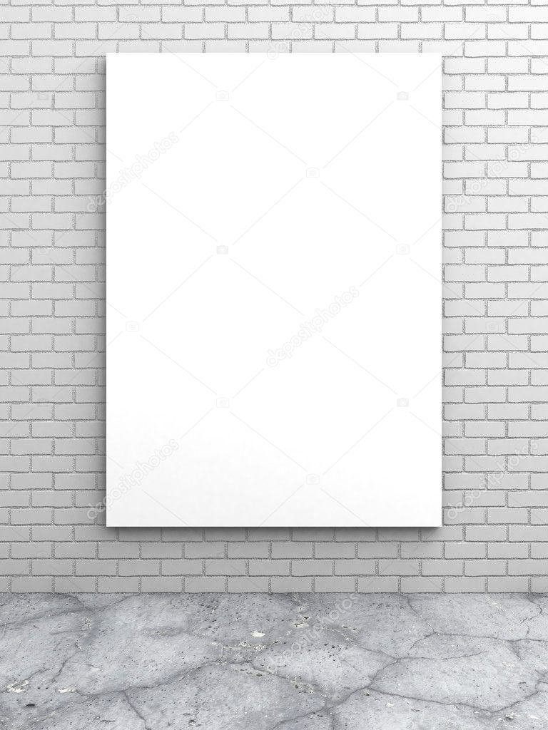 blank banner on brick wall