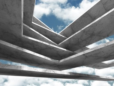 Beton mimari tasarım ile düz yüzey 