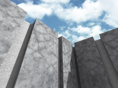 Beton İnşaat kullan mimari ve bulutlu gökyüzü 