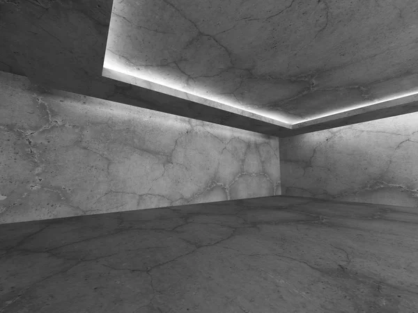beton duvarlar ve tavan ışık Oda