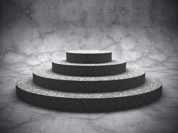 Empty concrete round pedestal podium — Stock Photo, Image