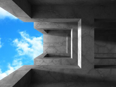 Beton İnşaat kullan mimari ve bulutlu gökyüzü 