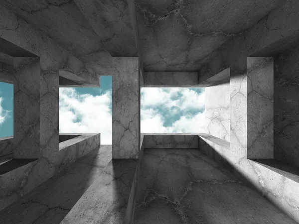 Concrete bouw van het platform en bewolkte hemel — Stockfoto