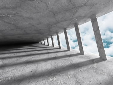 Beton İnşaat kullan mimari ve bulutlu gökyüzü