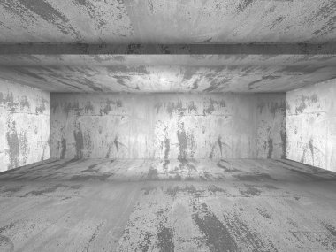 Karanlık beton boş oda 