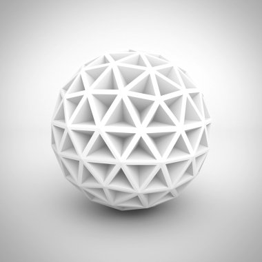 Abstract White Poligon Sphere clipart