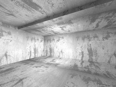 Boş karanlık beton duvarlar 