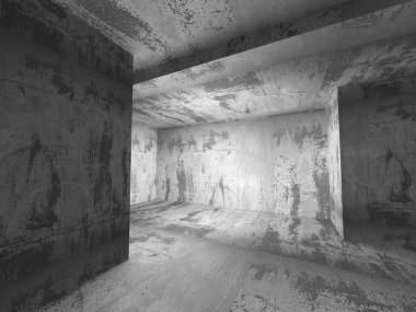 Karanlık boş beton Oda 