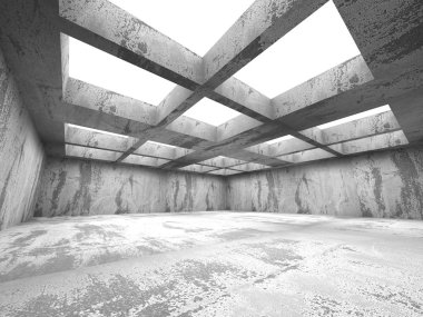 boş karanlık beton odası iç. 