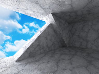 Soyut boş beton duvar Oda. 