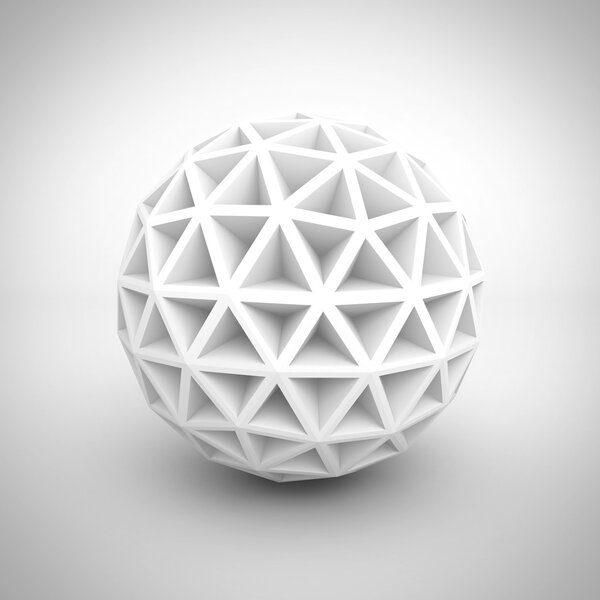 Abstract White Poligon Sphere