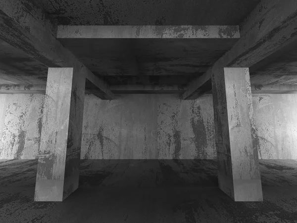 Lege donkere abstracte concreet kamer — Stockfoto