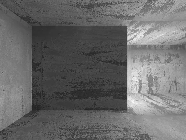 Scuro interno stanza vuota in cemento — Foto Stock