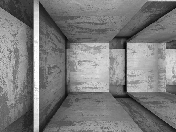 Wnętrze ciemnego betonu pustym pokoju. — Zdjęcie stockowe