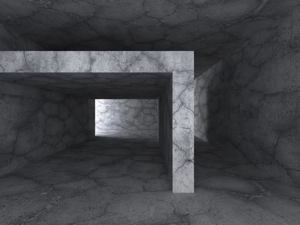 Vazio escuro abstrato quarto de concreto — Fotografia de Stock