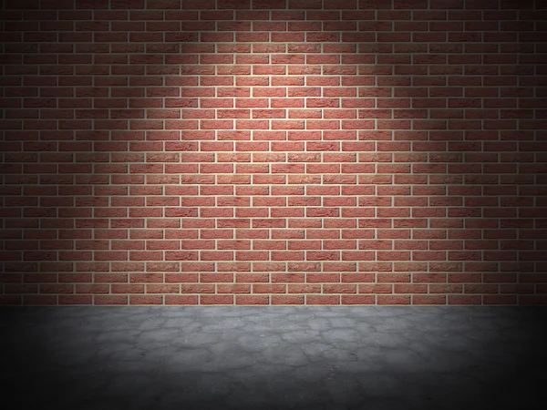 Red Brick Wall With Spot Light. n — Stock Photo, Image