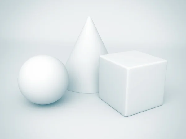 White basic geometric shapes. — Stock fotografie